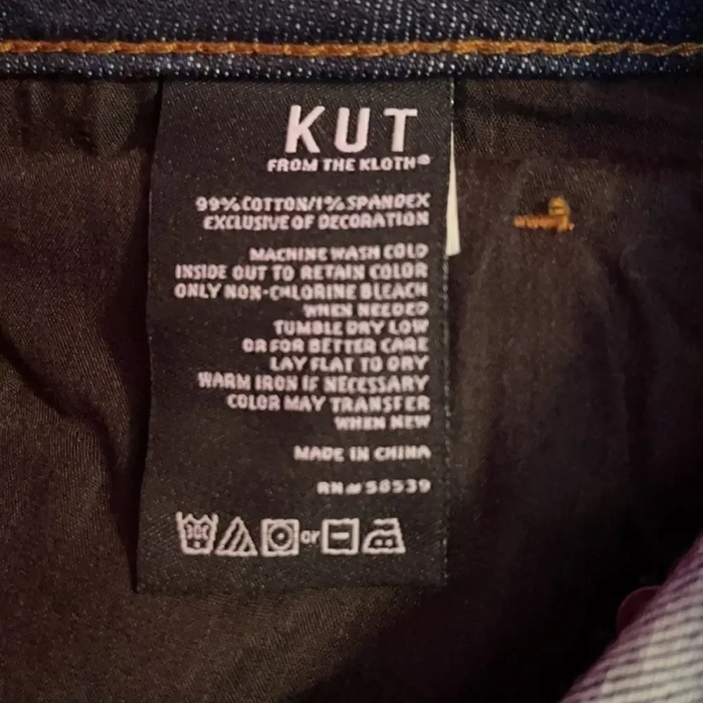 Kut floral Reese ankle straight jean sz 6